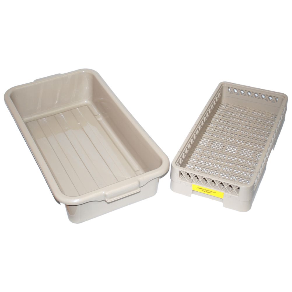 Traex&reg; Open Half Rack Half Tub Beige Silverware Soak Rack