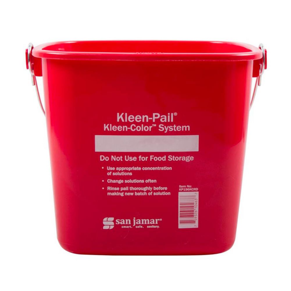 San Jamar&reg; Red 6-Quart Kleen-Pail&reg;
