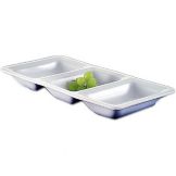 Culinaire&trade; Bright White Ceramic 3-Compartment Divided Tray