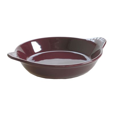 Tuxton&reg; 15 Oz. Burgundy Round Shirred Egg Dish