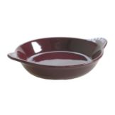 Tuxton&reg; 15 Oz. Burgundy Round Shirred Egg Dish