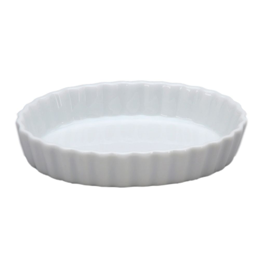Vertex&reg; Market Buffet White Oval 7 Oz Fluted Quiche Dish