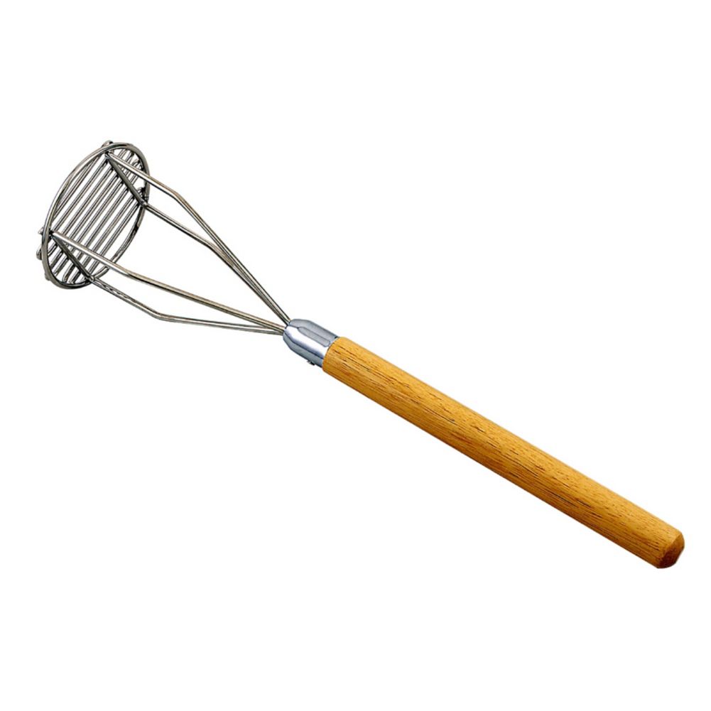 Browne S/S Round Face 18" Potato Masher w/ Wood Handle