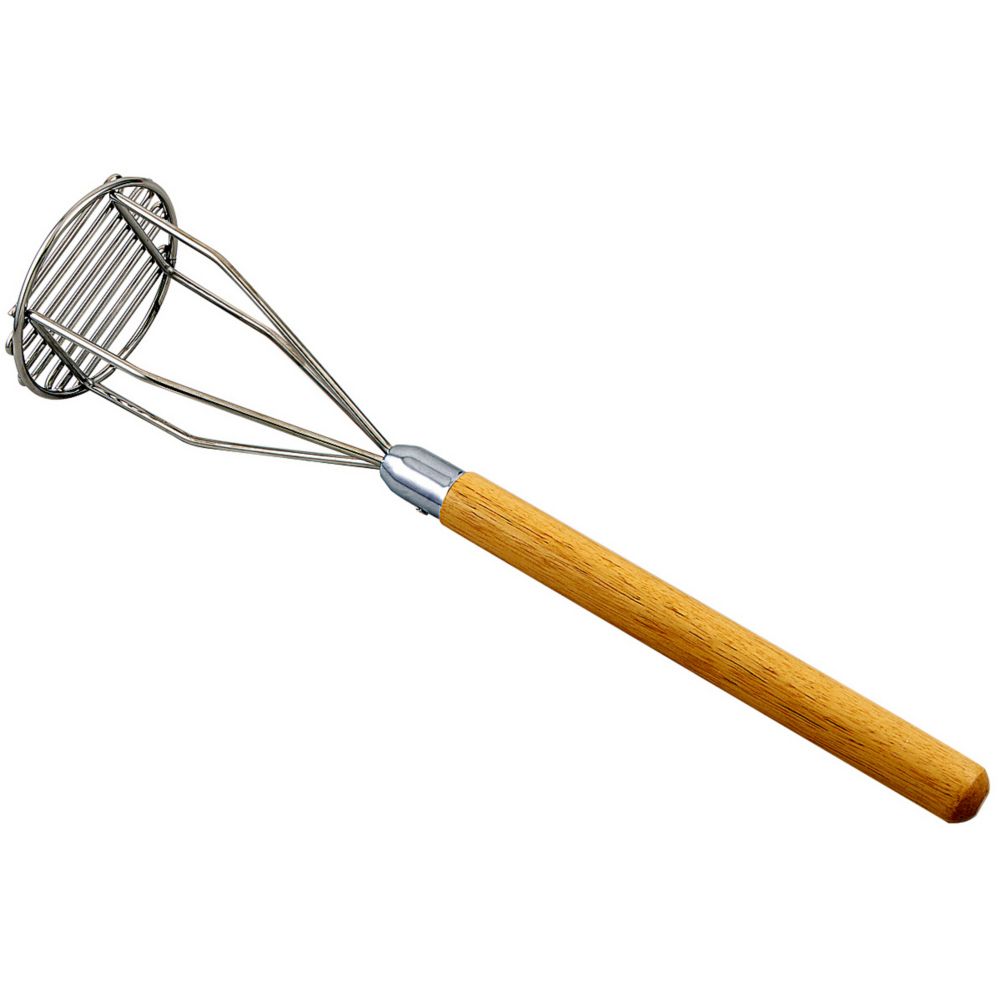 Browne S/S Round Face 25" Potato Masher w/ Wood Handle