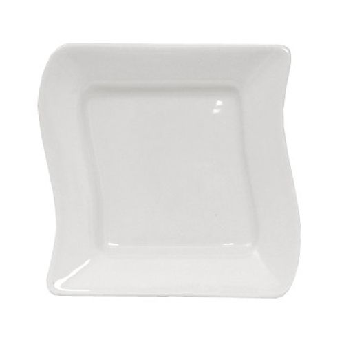 Tuxton&reg; 6-5/8" x 6-3/8" White Wave Plate