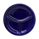 Tuxton&reg; 9" Blue 3 Compartment  Healthcare Series Plate