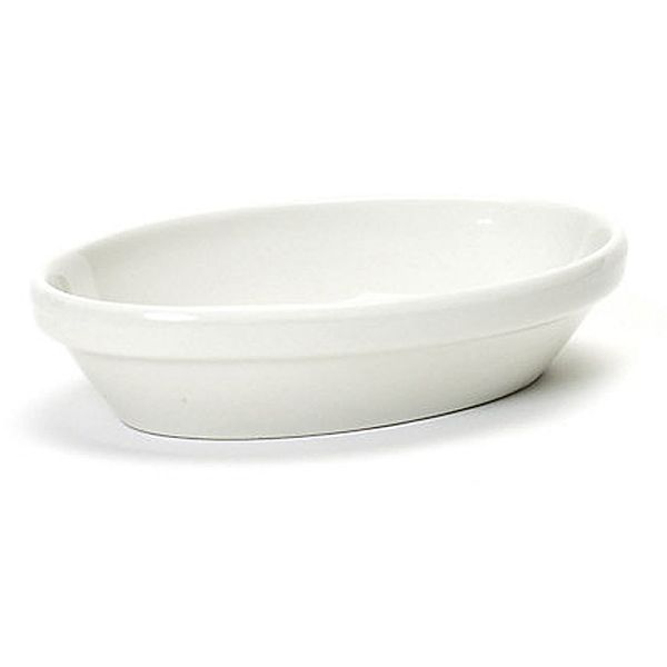 Tuxton&reg; 8 Oz. Eggshell Oval Nesting Baker