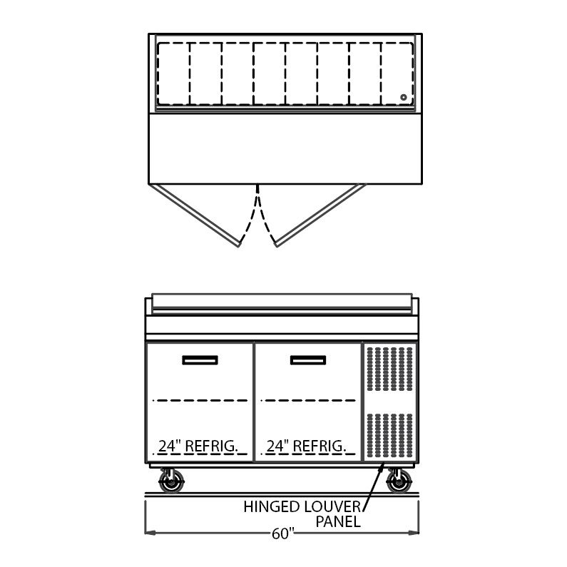 Randell&reg; 60" Refrigerated Food Prep Table Model 8260N