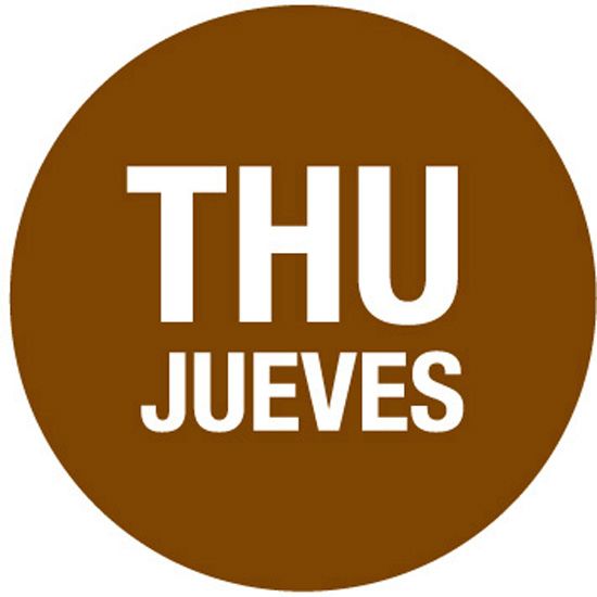 SupeRemovable Bilingual 3/4" Label, Thursday, Roll/2000