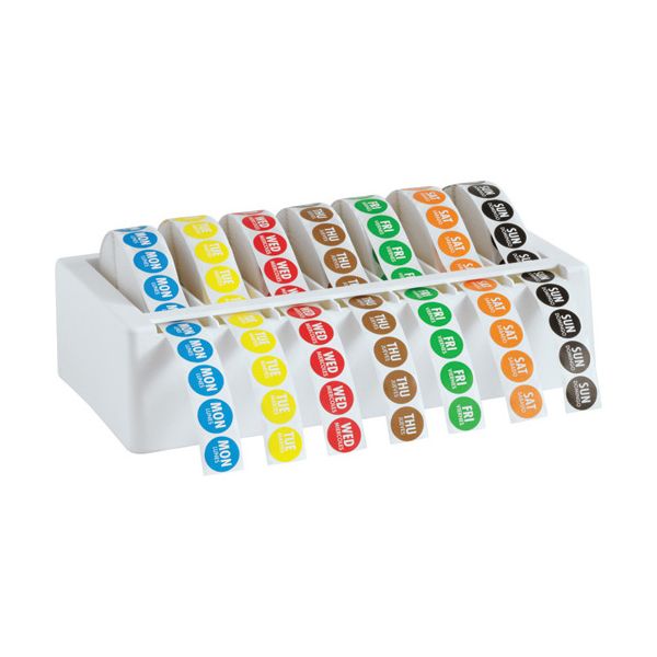 SupeRemovable Bilingual 3/4" Label Kit w/Dispenser, Mon-Sun