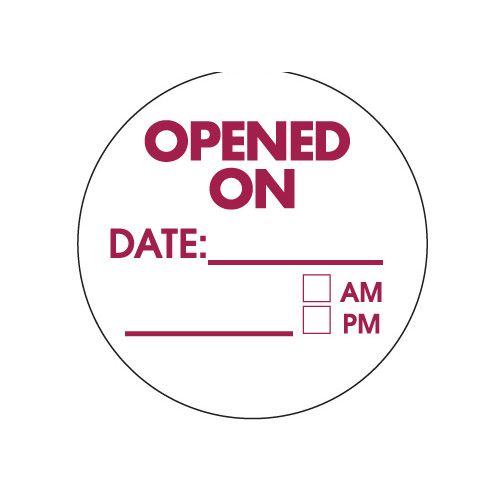 SupeRemovable "Opened On" 1" Label, Roll/1001