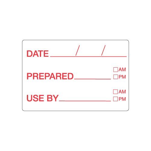 Dissolvable Date Prepared/Use By 2 x 3 Label, Roll/250