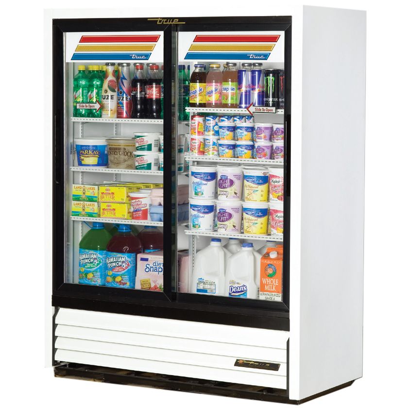 True&reg; Slide Door Slim Line Refrigerator Merchandiser, 19 Cubic Ft