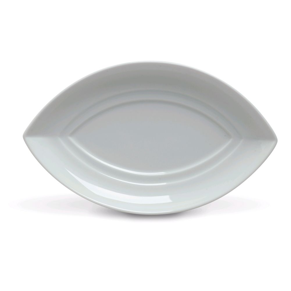 Steelite Rene Ozorio Aura Duo White Saucer for Large 6.5 Oz Oval Bowl