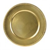 Ten Strawberry Street Gold Lacquer 13" Round Beaded Charger Plate