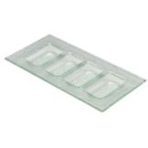 Steelite Creations Glass Rectangle 4-Compartment Tray