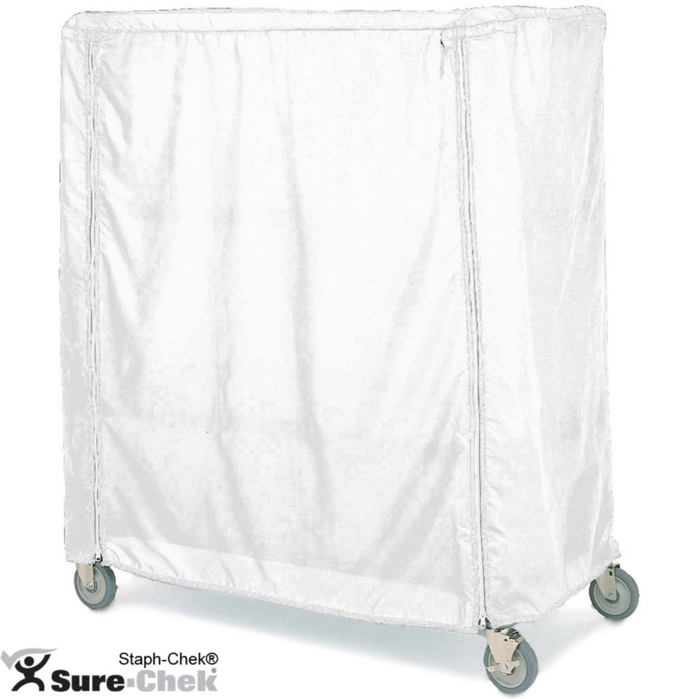 Metro&reg; 24 x 48 x 54" White Vinyl Cart Cover w/ Velcro Closure