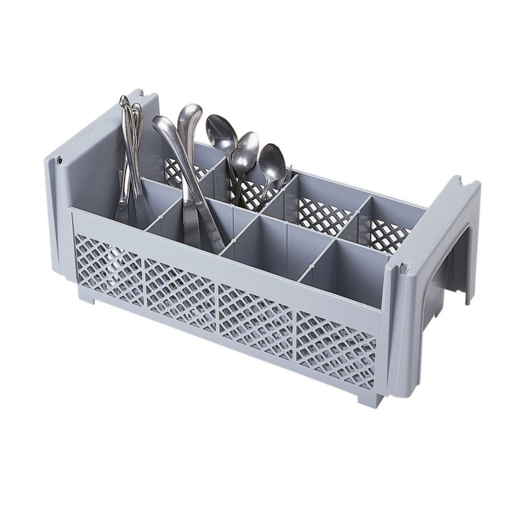 Cambro Camrack&reg; Gray 8-Compartment Flatware Basket w/o Handles