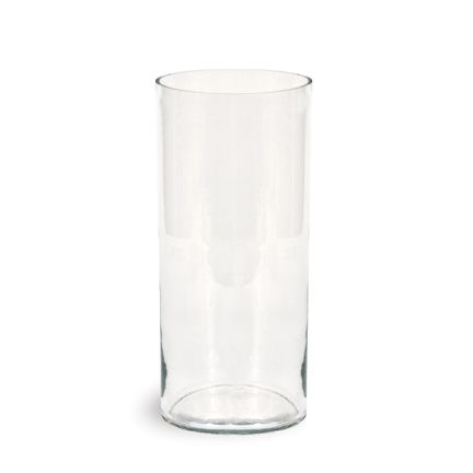 Round Glass Cylinder Vase, 7"