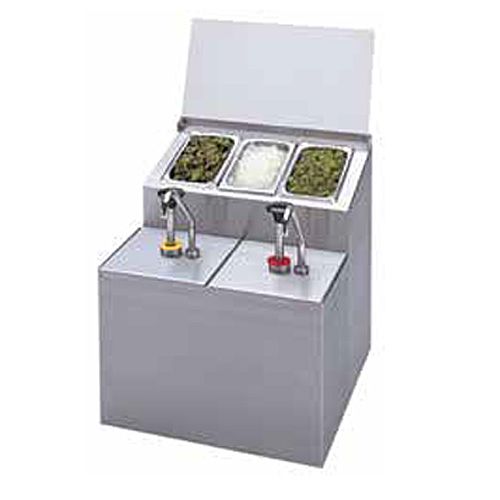 APW Wyott Narrow Condiment Serving Station w/ Two Pumps, CSS-DTS-N3