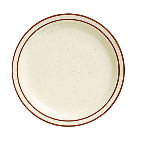 Tuxton&reg; Bahamas 8-1/8" Eggshell Plate With Brown Bands