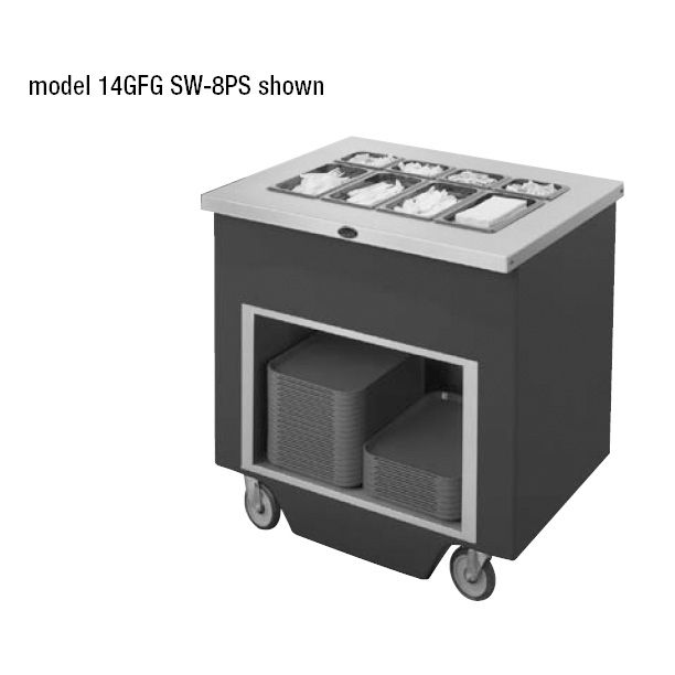 Randell&reg; 30" Open Cabinet 8 Hole Silverware Bin