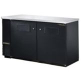 True&reg; Black Solid Door Food Rated Back Bar Cooler for 144 6-Packs