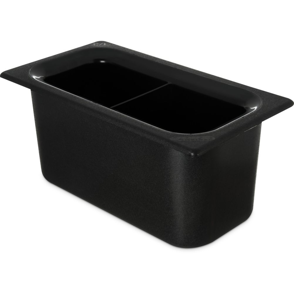 Carlisle&reg; Coldmaster Third-Size Divided Coldpan, Black, 1.7 Qt