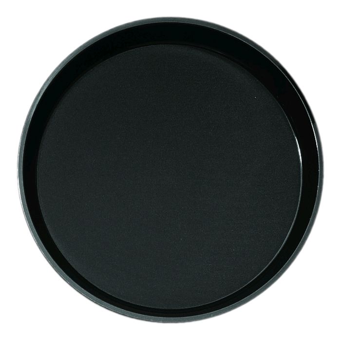 Cambro&reg; Black 11" D Round Non-Slip Polytread&reg; Tray