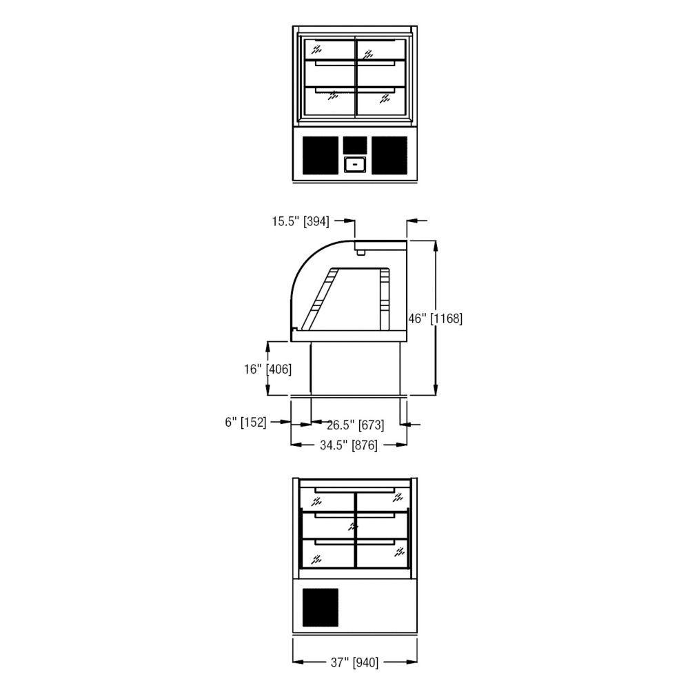 Randell Refrigerated Self Contained See-Thru 37" Display Case