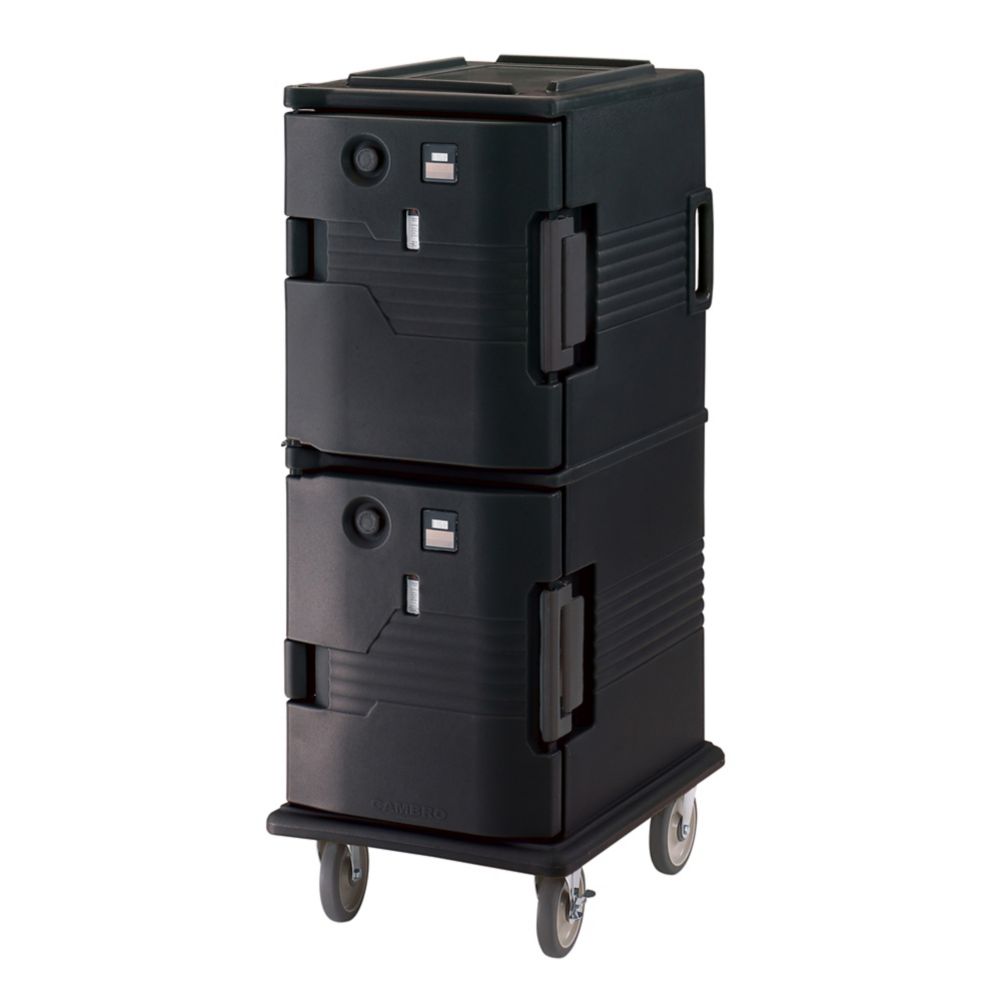 Cambro Black 110V 2 Compartment Front Loading Heated Ultra Pan Carrier