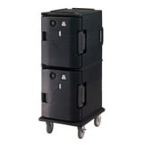 Cambro Black 110V 2 Compartment Front Loading Heated Ultra Pan Carrier