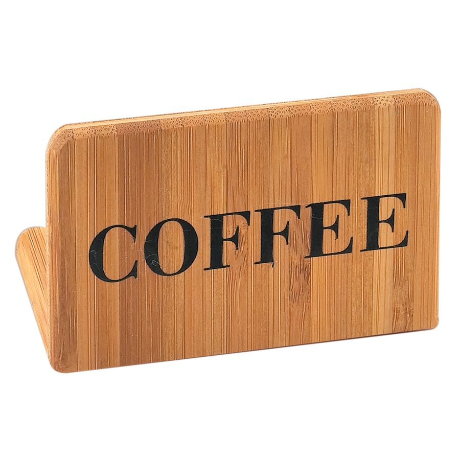 Cal-Mil&reg; 3" x 2" Bamboo "COFFEE" Sign