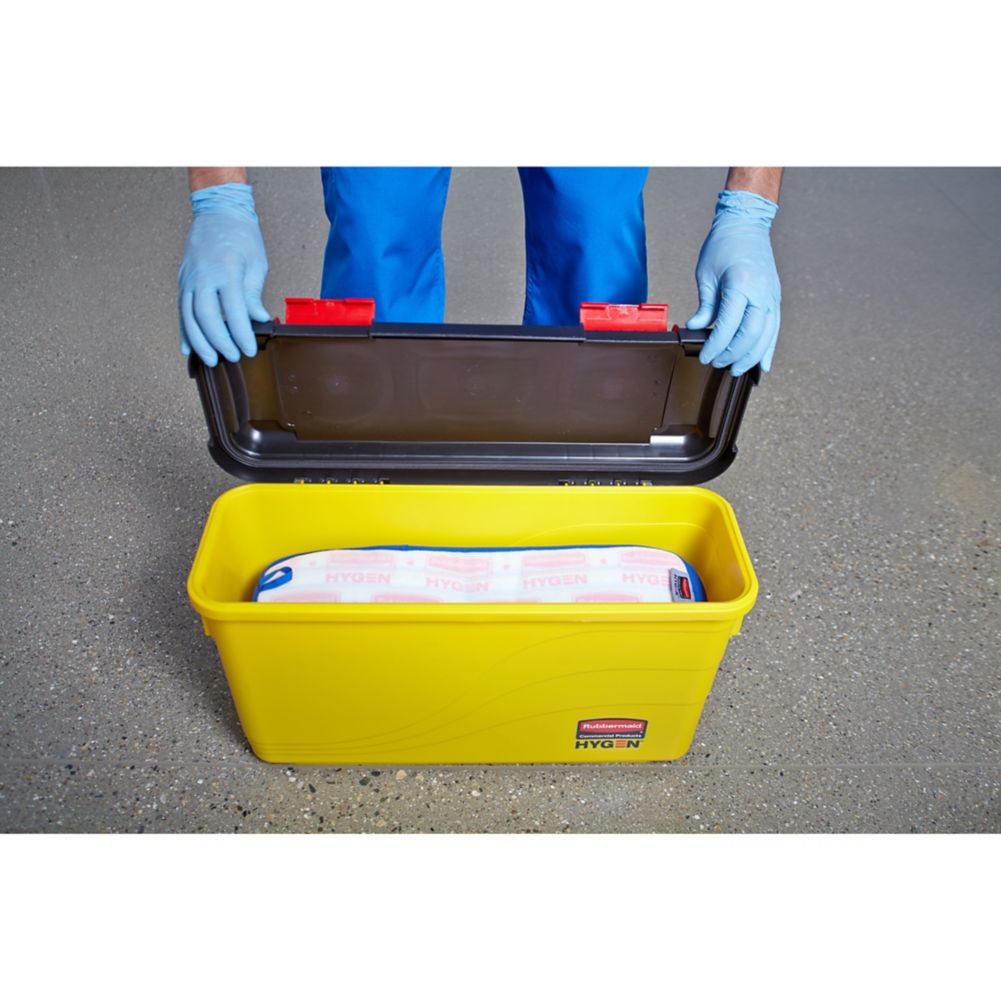 Rubbermaid HYGEN&trade; Yellow 20-Pad Charging Bucket
