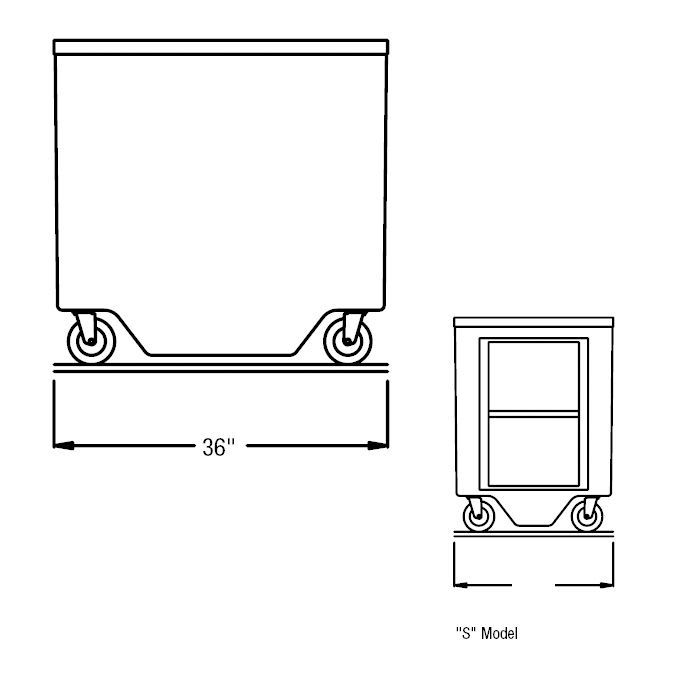 Randell&reg; 36" Fiberglass Open Base Worktop