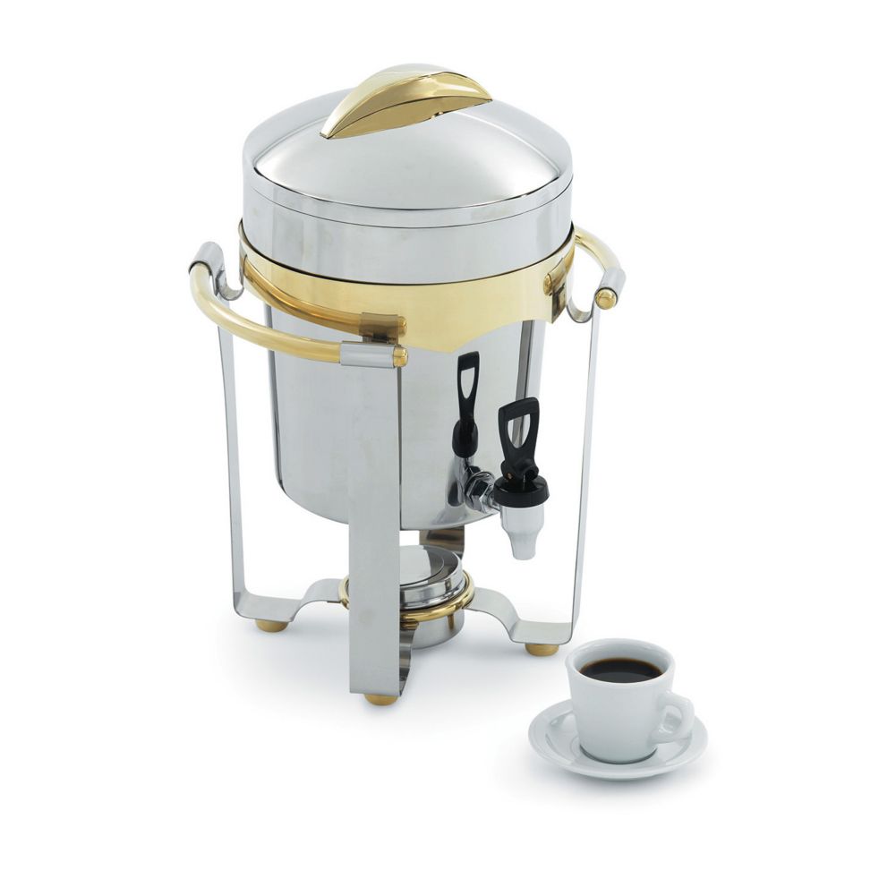 Panacea Mirror Finish S/S 24K Gold Trim Coffee Urn, 11.6 Qt