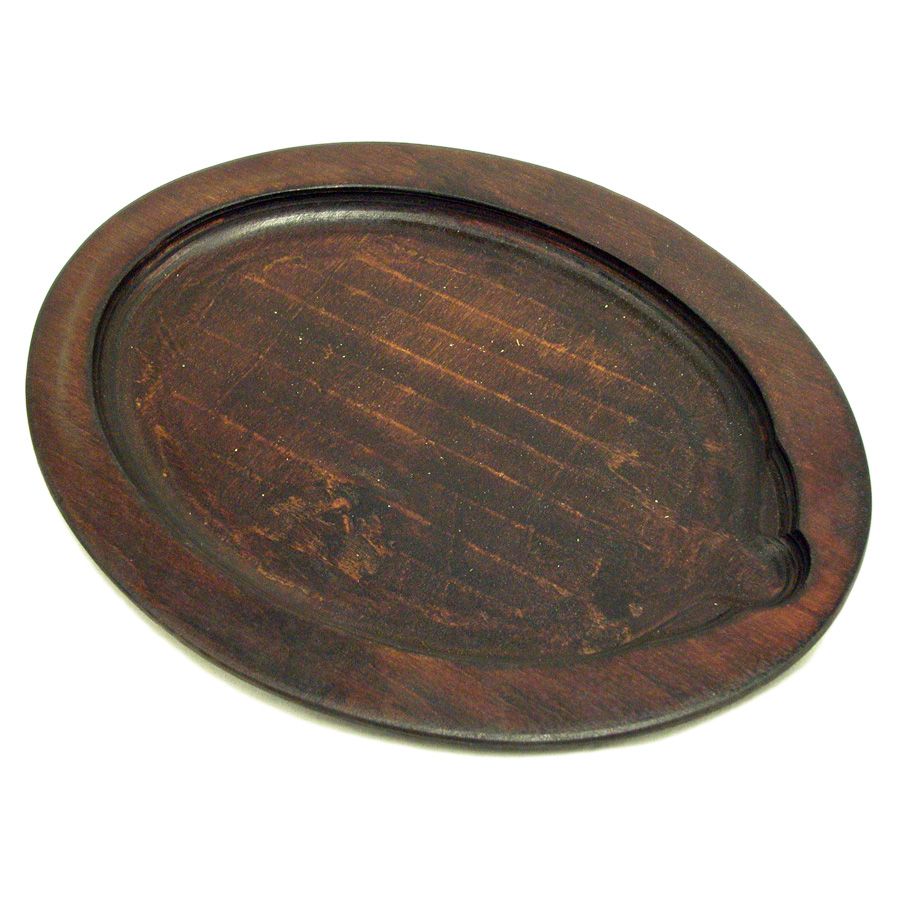 Tomlinson 9" x 11" Walnut Finish Oval Wood Underliner