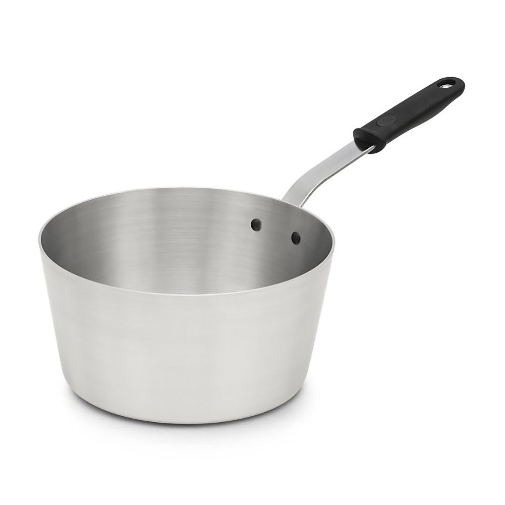 Tapered Nat. Finish Aluminum 7 qt Sauce Pan w/ TriVent&trade; Handle