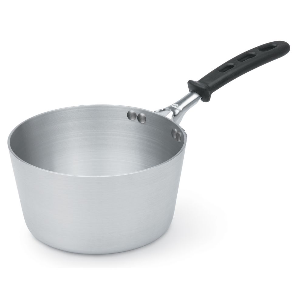 Tapered Nat. Finish Aluminum 1.5 qt Sauce Pan w/ TriVent&trade; Handle