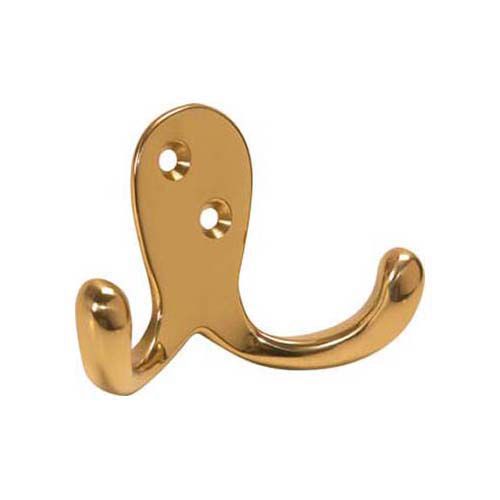 Solid Brass Double Coat Hook