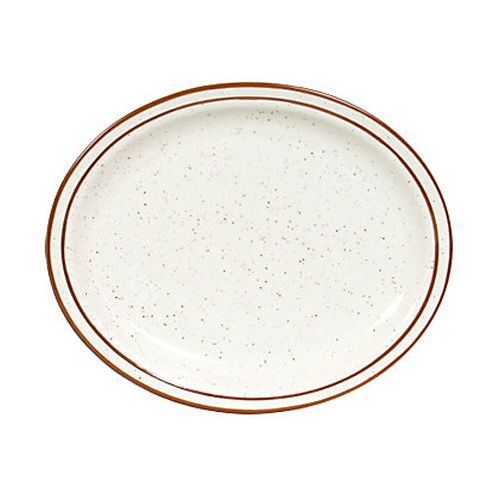 Tuxton&reg; Bahamas 13-3/4" x 11-1/4" Eggshell Oval Platter