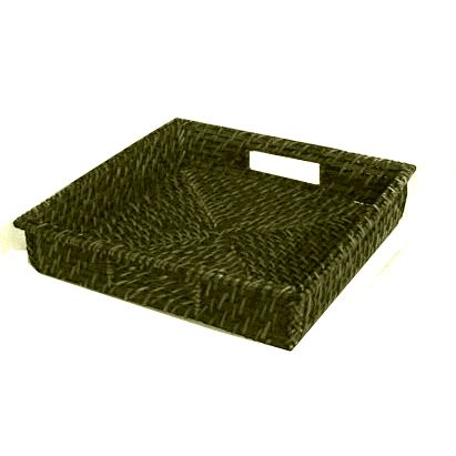 Front Of The House&reg; Square Green Tea Rattan Tray