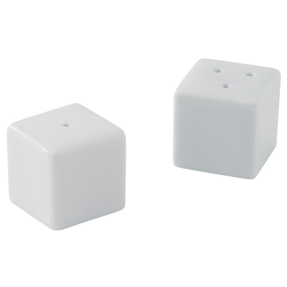 Revol&reg; USA 2-1/2" White Salt / Pepper Cube Set