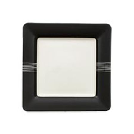 Black Lines Night Flat Square Plate, 6-1/4"