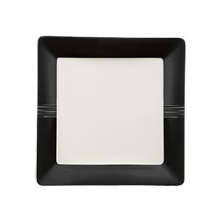 Black Lines Night Flat Square Plate, 11"