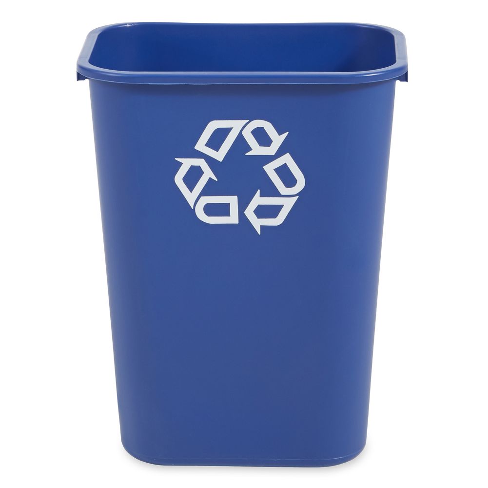 Rubbermaid Large Blue 41 Qt Recycling Container w/ Universal Symbol