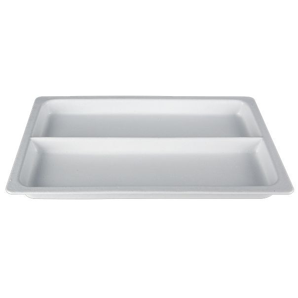 Bugambilia Solid White Resin Coated Full Size Food Pan with Divider
