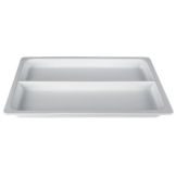 Bugambilia Solid White Resin Coated Full Size Food Pan with Divider
