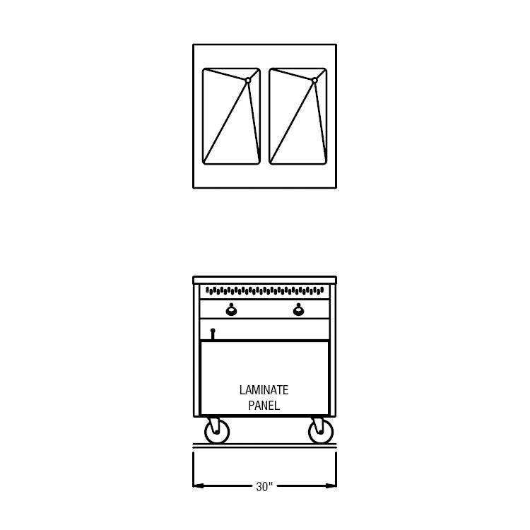 Randell&reg; Ranserve Enclosed Cabinet 2 Well Hot Food Table