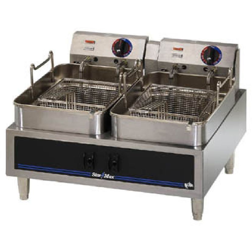 Star&reg; Mfg Star-Max&reg; Counter Electric 30 LB. Twin Pot Fryer